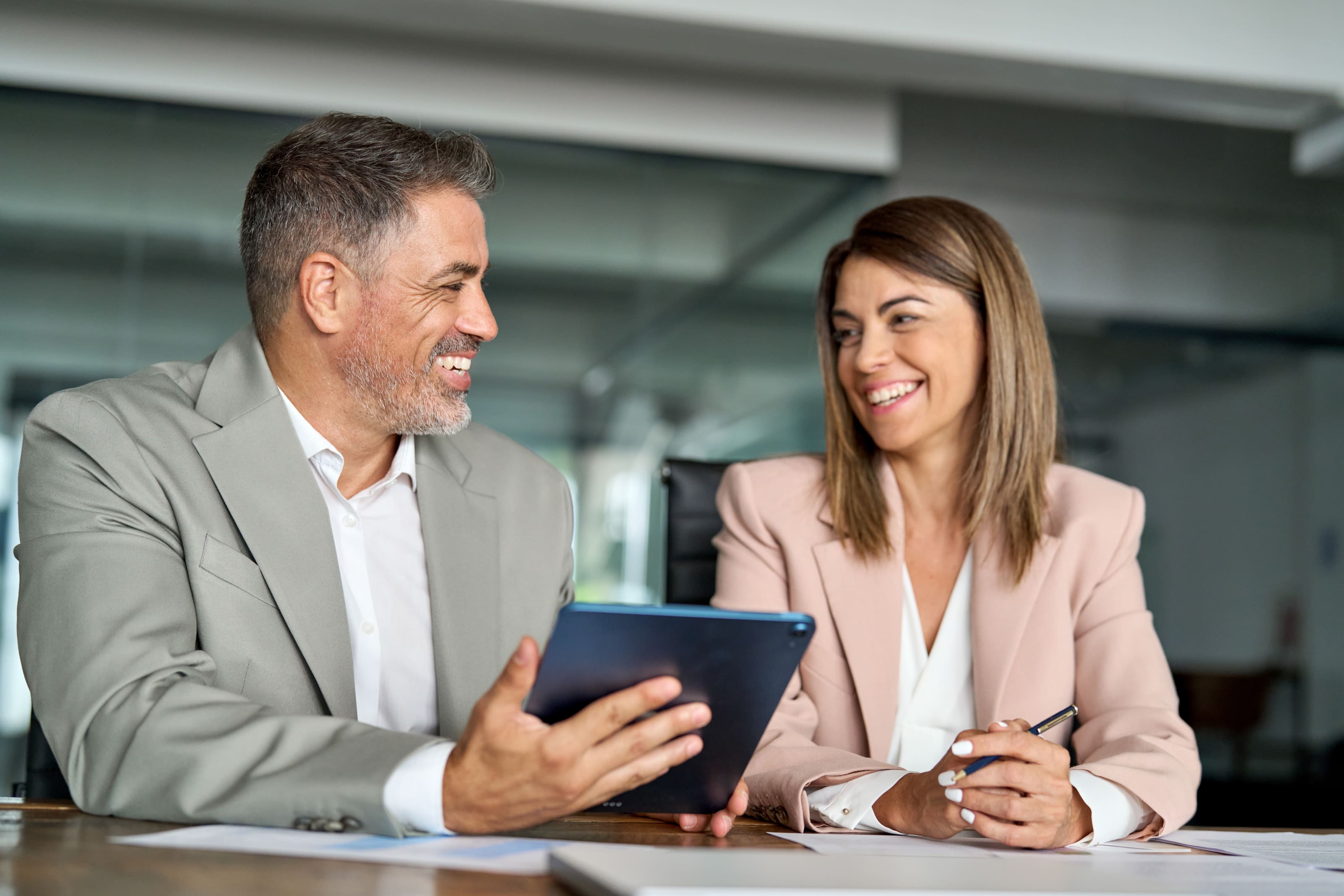 Sales training preview. A man and woman talking about sales.