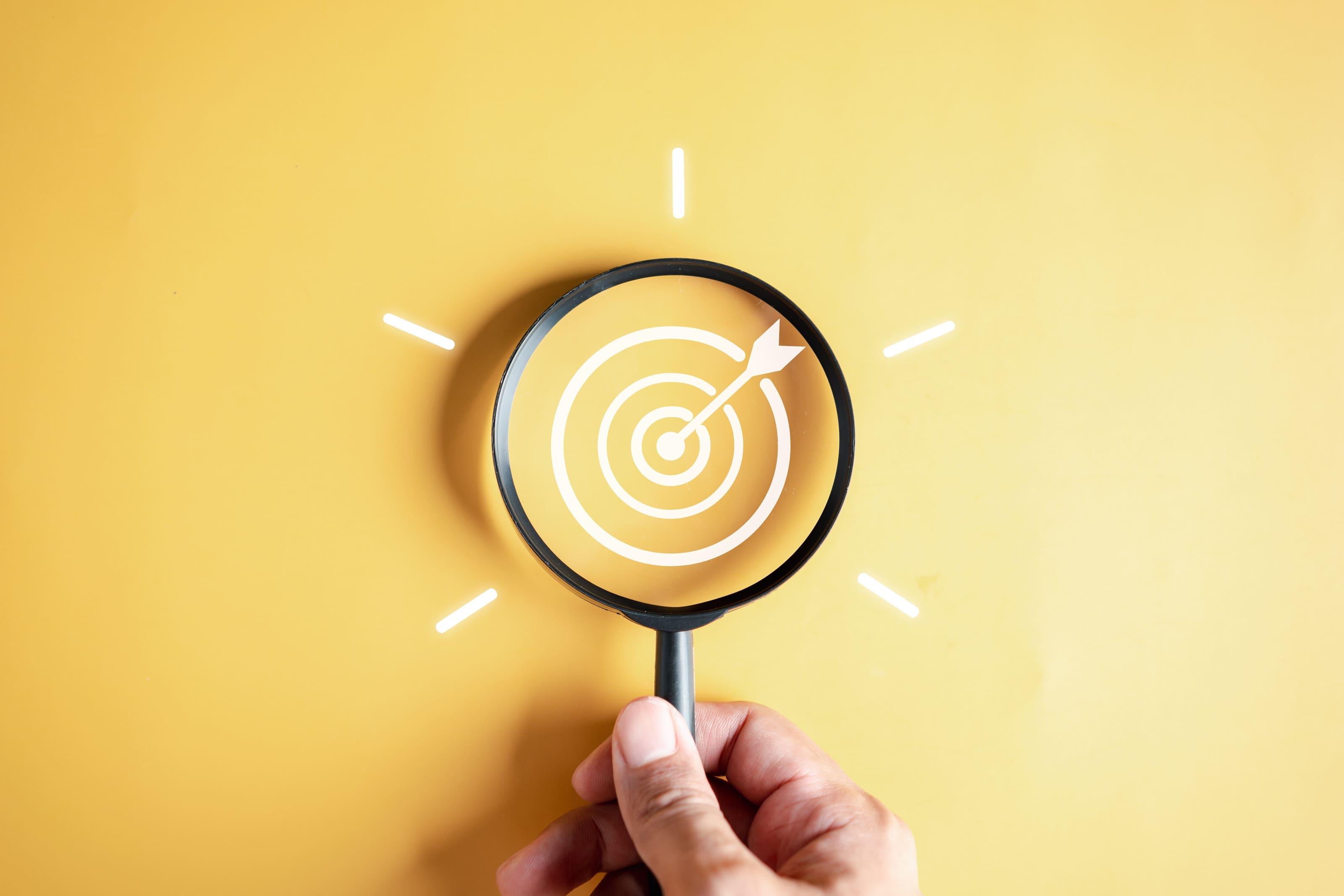 SkillSaige learn feature. A target in a magnifying glass.