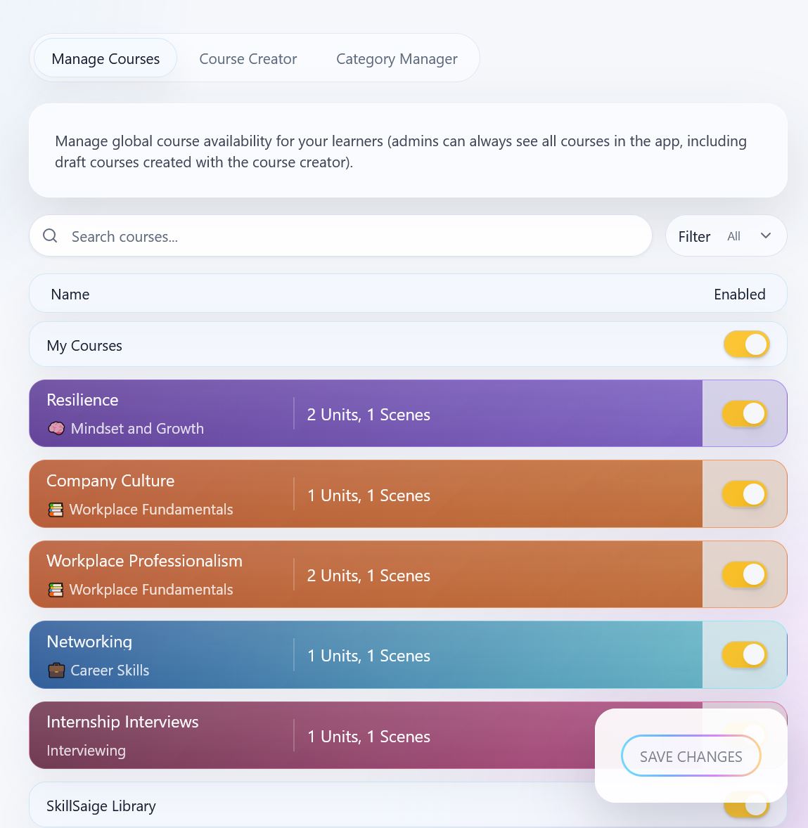SkillSaige mobile practice interface placeholder